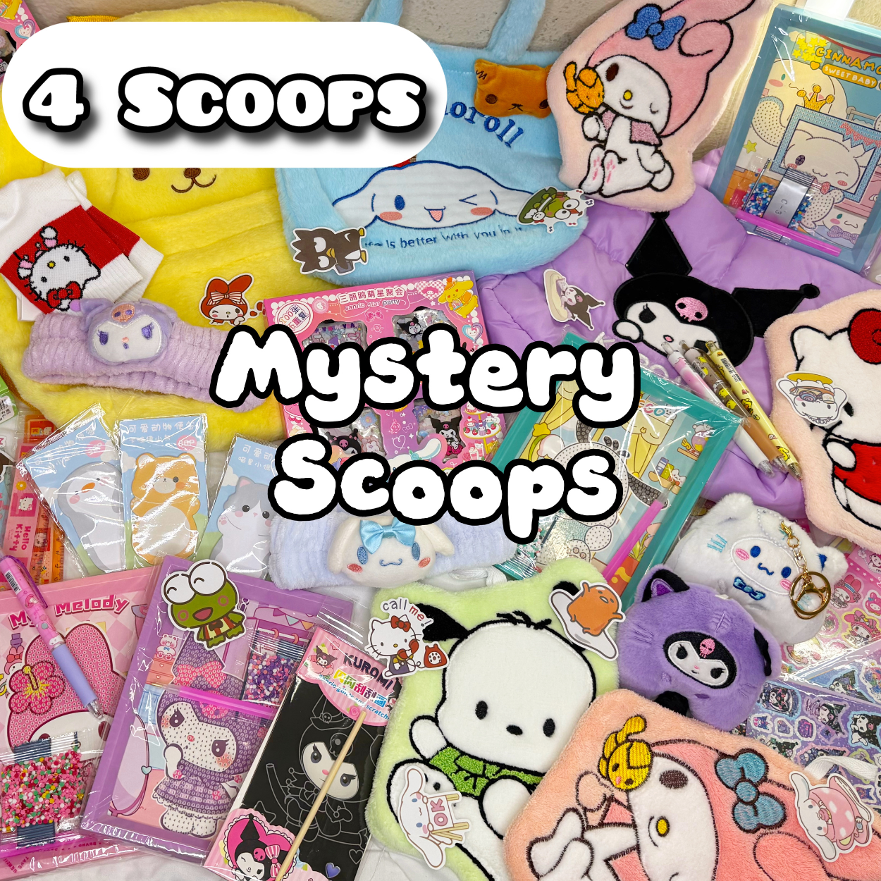 4 Cute Random Stationary & Accessories Mystery Scoops | Random Mix